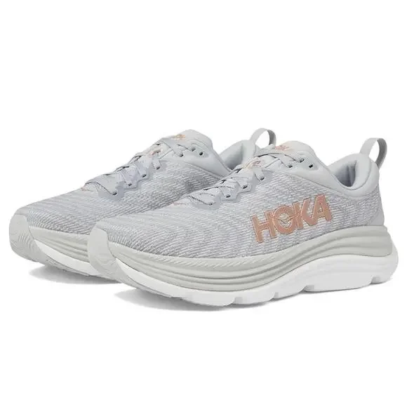 HOKA Women's Gaviota 5 Road Running Shoes in Harbor Mist/Rose Gold Size 5B NWB - Picture 2 of 12